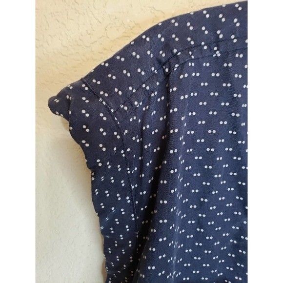 Jachs Girlfriend - Navy w/White Dots, Button Front Short Sleeve Shirt - Small - Picture 6 of 9
